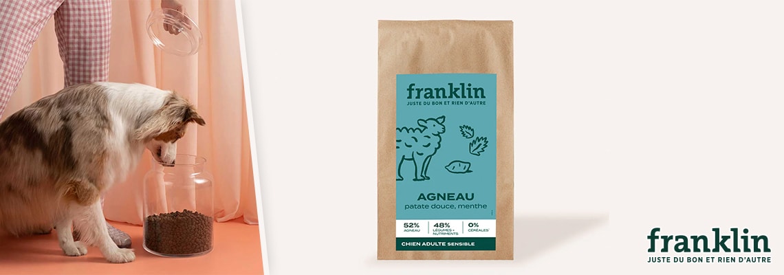 Franklin Pet Food : agneau, patate douce, menthe
