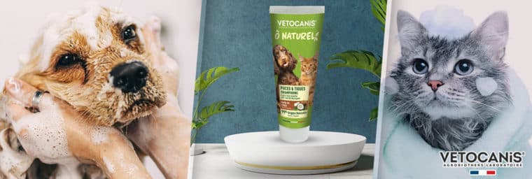 Vetocanis Ô Naturel – Shampoing puces & tiques pour chiens et chats