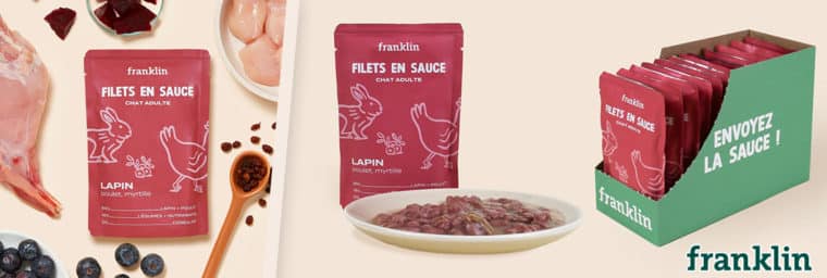 Franklin Pet Food - Filets en sauce (Lapin, poulet, myrtille)
