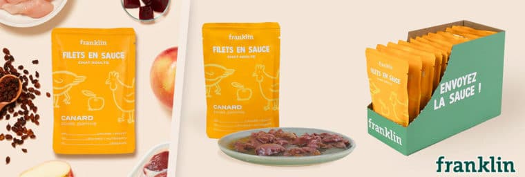 Franklin Pet Food - Filets en sauce canard, poulet, pomme