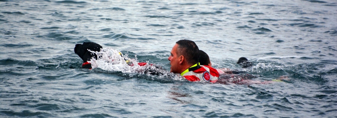 Chien sauveteur en mer