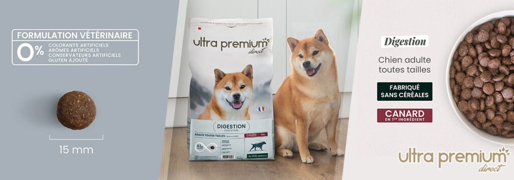 Ultra Premium Direct – Croquettes digestion chien toutes tailles au canard CARE