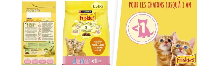 Friskies -Croquettes Junior poulet, dinde, légumes pour chaton