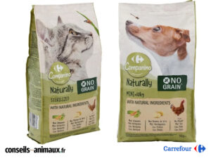 Croquettes chat et chien Carrefour
